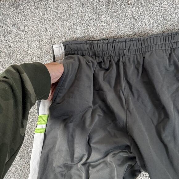 Champion Track Pants Mens Medium Gray White Green Athletic Side Stripe Logo - Picture 6 of 10